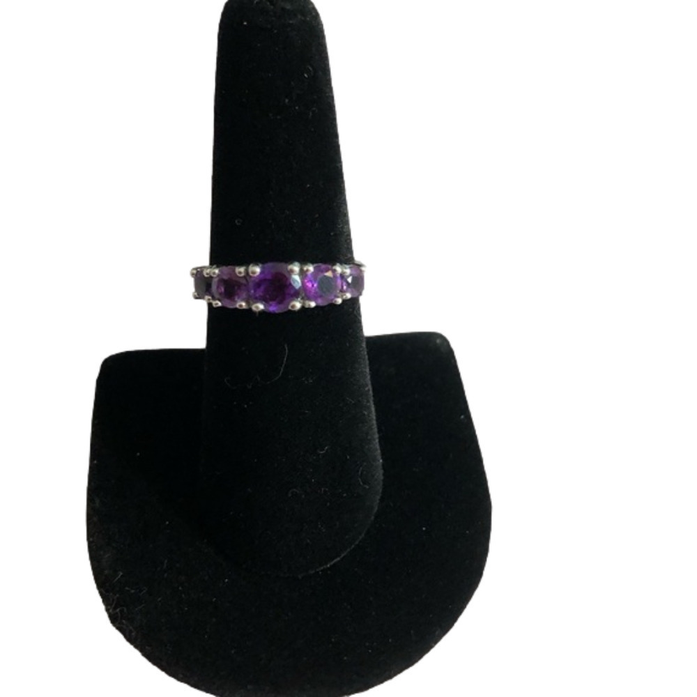 Amethyst 5 Stone Sterling Silver